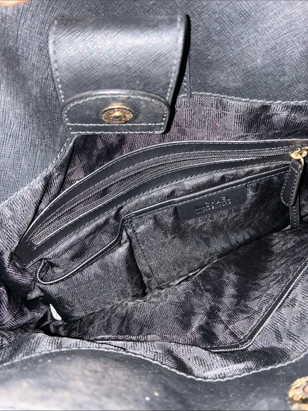 Michael Kors Black Satchel with Gold Hardware